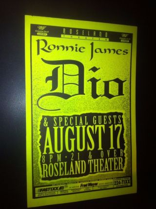 Ronnie James Dio Elf Rare Portland Oregon Concert Tour Gig Poster