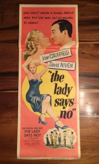 Joan Caulfield Pin - Up " The Lady Says No " 1951 U.  S.  Insert Poster