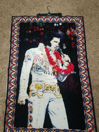 Vintage Elvis Presley Aloha From Hawaii Tapestry Wall Hanging 51.  25 " X 32.  5 "