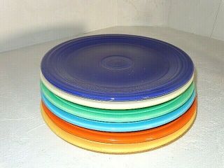 6 Vintage Homer Laughlin Colors Fiesta Dinner Plates