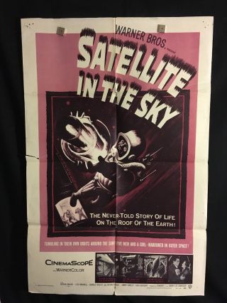 Satellite In The Sky 1956 One Sheet Movie Poster Sci Fi Astronaut Space Aliens