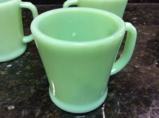 Vintage Fire King Jadite D Handle Oven Ware Coffee Mug Cup Set Of 3 7