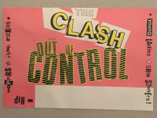 The Clash Poster,  Out Of Control,  Vintage,  Rolled,  18x12