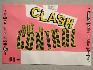 The CLASH Poster,  Out Of Control,  Vintage,  Rolled,  18x12 2