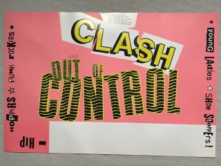 The CLASH Poster,  Out Of Control,  Vintage,  Rolled,  18x12 3