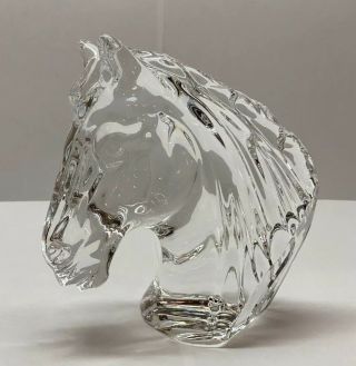 Euc Waterford Crystal Horse Head Paperweight Figurine 5”
