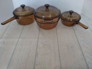 Corning Visions 6 Piece 2 Saucepots 1 Casserole With Lids