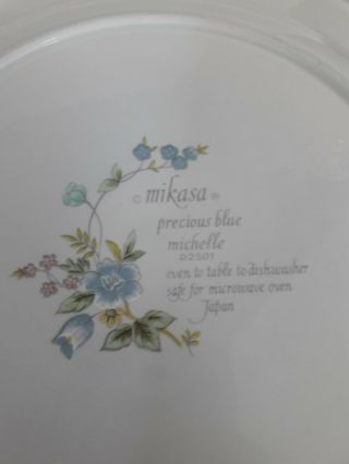 Set of 4 MIKASA MICHELLE PRECIOUS BLUE 11 INCH DINNER PLATES 2