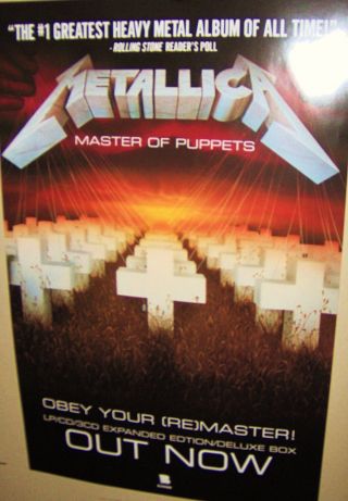Metallica Ds Promo Poster Master Of Puppets Remastered Cliff Burton