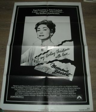 1981 Mommie Dearest 1 Sheet Movie Poster Faye Dunaway As Joan Crawford Photo