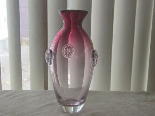 Rare Vintage Murano Chalet Art Glass Vase 3 FACE PRUNTS EX 4