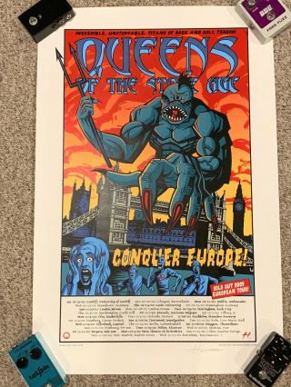 Qotsa Queens Of The Stone Age Europe 2002 Tour Poster - Signed Artist Proof