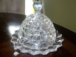Vintage Fostoria American Crystal Round Butter Dish And Cover.  Hard To Fin