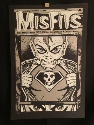 The Misfits 2004 Farmdale Ny Concert Poster Signed Todd Slater Ap