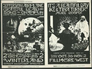 Fillmore West Bill Graham Presents Grateful Dead Rolling Stones Handbill