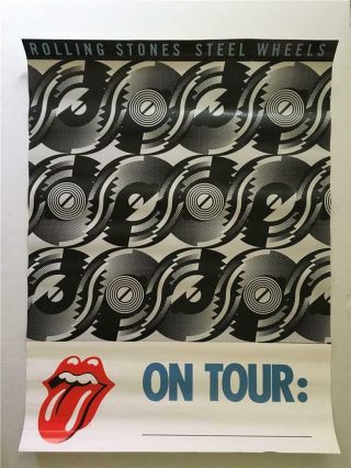 The Rolling Stones Steel Wheels On Tour 1989 Promo Poster 31 " X 23 "