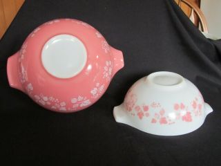 Vintage Pyrex Pink Gooseberry Cinderella Bowls - 4 Qt.  2 1/2 Qt.  -