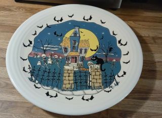 Fiestaware Fiesta Halloween Nights Haunted House Large Chop Plate 12 Inches