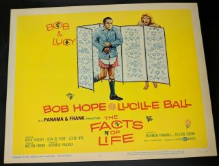 Bob Hope & Lucille Ball In The Facts Of Life 1961 Title Lobby Card Vf