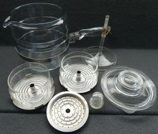 Pyrex 7756 Coffee Percolator 6 - Cup Pot Lid Pump Stem Glass 6212 B C Ware Corning