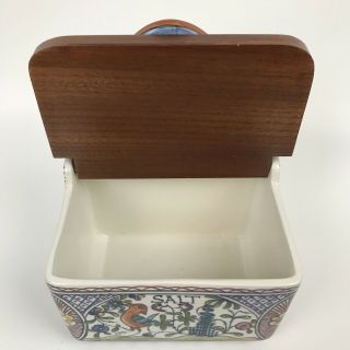 Williams Sonoma Nazari Portugal Porcelain Wood Salt Cellar Recipe Box 7