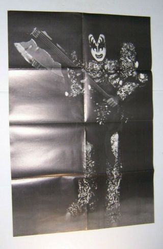 Vintage Kiss Gene Simmons Dynasty Superhero 2 Sided Fold Out Poster 31 1/4 