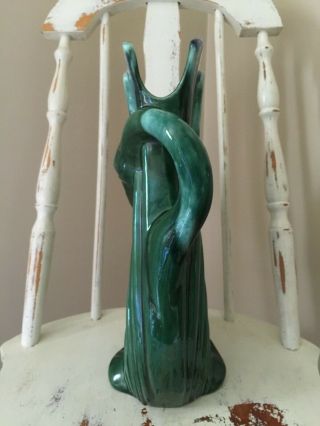 SWAN Vintage Moderamics Ceramic Art Pottery Vase Planter Floral Green Blue 2155 3