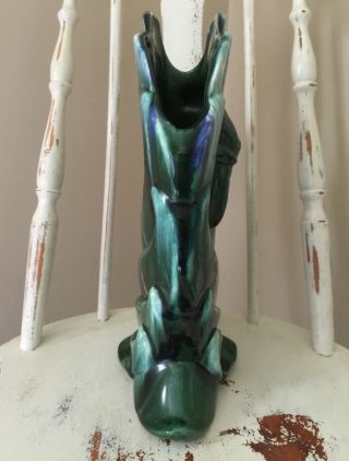 SWAN Vintage Moderamics Ceramic Art Pottery Vase Planter Floral Green Blue 2155 5