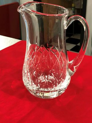 Vintage Clear Glass Crystal Large Heavy Water Pitcher 9 1/2 " X 5 " No Defects
