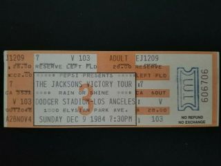 1984 The Jacksons Victory Tour Full Ticket