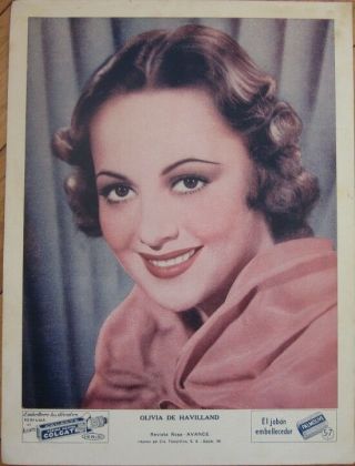 1930s Olivia De Havilland Portrait - Colgate/palmolive Advertising - Cuba