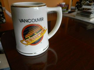 1978 Vancouver Canucks Stein Gold Rim Made In Usa By Lewis Bros.  Trenton Nj.