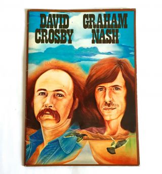 David Crosby & Graham Nash Japan Tour 1975 Concert Program Book Csny