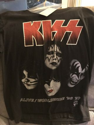 Vintage Kiss T Shirt 1996 Alive/worldwide Concert Atlanta W/ Ticket Stub