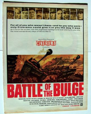 Battle Of The Bulge Movie Ad Henry Fonda Charles Bronson Technicolor Cinerama