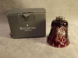 Waterford Cased Snow Crystals Ruby Red Cut To Clear Crystal Bell Ornament