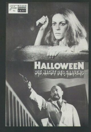 Halloween (1978) Horror Movie Program John Carpenter Classic Jamie Lee Curtis