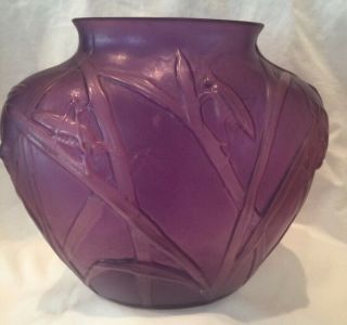 Vintage Phoenix Art Glass Vase With Grasshoppers Cicada Katydid Vase 1930 