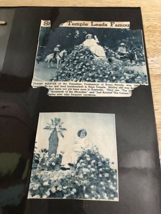 Shirley Temple 1939 Tournament Of Roses - Vintage Scrapbook Clippings 2 - Sided