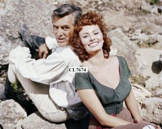 Cary Grant And Sophia Loren On Movie Set Of " The Pride And The Passion " In Spain