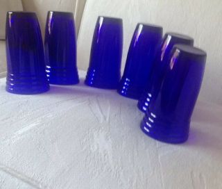 Bormioli Rocco Forum Saphir Cobalt Blue Drinking Glasses Set Of 6