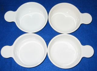 4 Pc.  Corning Ware White 15oz.  Grab It Bowls P - 150 - B W/ Plastic Lids