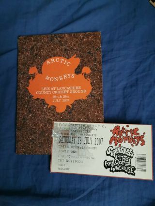 Arctic Monkeys Lancashire Concert Program & Ticket 2007