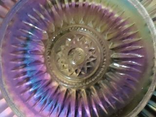 Imperial glass Iridescent Antique PANELLED rainbow marigold BOWL Footed 9 