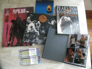 Pearl Jam Books Set Of (3),  Plus 2 Un - Tickets And Cd