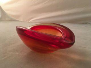 1960 ' s Murano Sommerso Cendese Geode Bowl Red Yellow Orange 2
