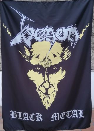 Venom Black Metal Golden Logo Flag Banner Cloth Poster Wall Tapestry Cd Death