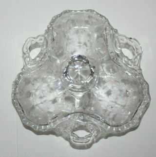 Vintage 3 Part Cambridge Rosepoint Rose Point Covered Candy Dish