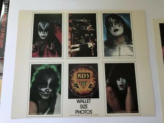 Kiss 1978 Solo Era Kiss Army Fan Club Insert Card Sheet Vintage Grade