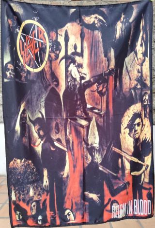 Slayer Reign In Blood Flag Cloth Poster Wall Tapestry Banner Cd Thrash Metal